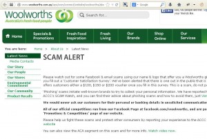 Scam Alert by WoolWorths